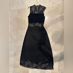 NWT Zara lace mock neck midi dress size S